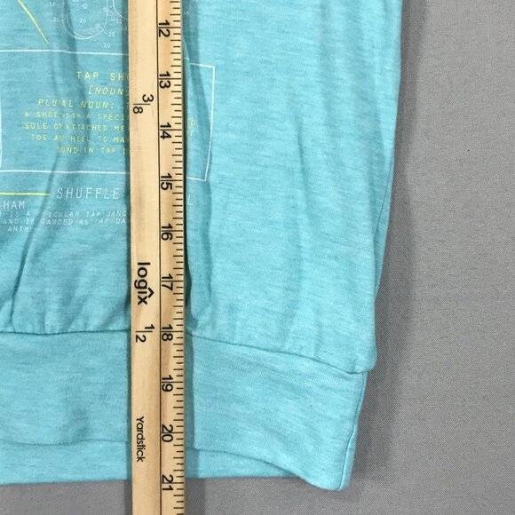 Sugar & Bruno Shirt Youth One Size Blue Tap Dance Pullover Long Sleeve Thumbhole - Picture 12 of 13